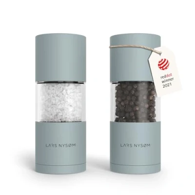 Image of LARS NYSØM Salt and Pepper Grinder Set I Mills with Adjustable Ceramic 2 Pieces Manual Design Spice (Sky Blue)