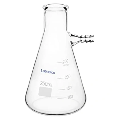 Image of Labasics Glass 250 ml Heavy Wall Borosilicate Filtering Flask, Bolt Neck with Tubulation,