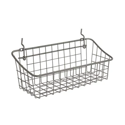 Image of Spectrum Diversified Pegboard &amp; Wall Mount Basket, 11 x 4 inches, Industrial Grey