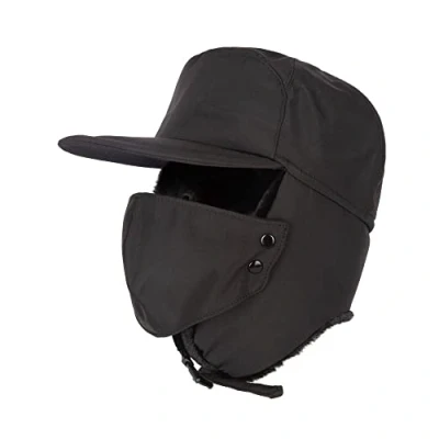 Image of WALKER AND HAWKES Faux Fur Bleriot Trapper Hat Black L/XL