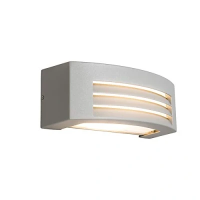 Image of Qazqa Outdoor Modern Wall Lamp I Light Gray IP44 Hurricane 1 Garden Suitable for LED E27 Aluminium