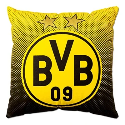 Image of Borussia Dortmund, Pillow with emblem, black yellow, 40x40
