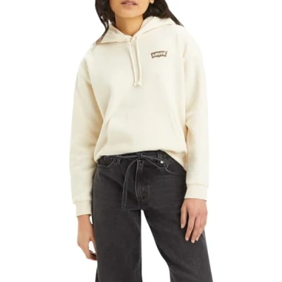 Image of Levi&#039;s Graphic Everyday Hoodie Sweatshirt, Women&#039;s, Size: Small, White swan