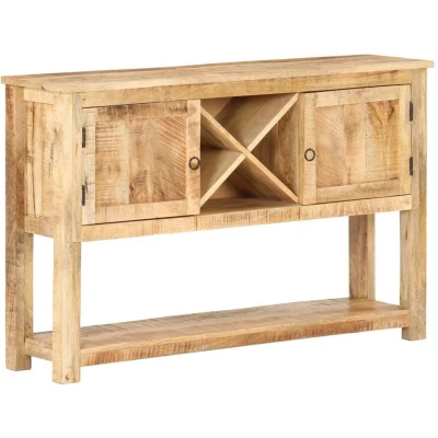 Image of vidaXL Sideboard 120x30x76 cm Rough Mango Wood