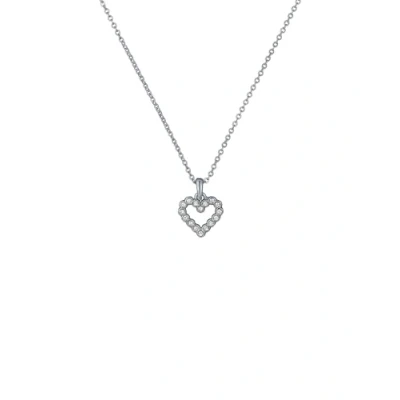 Image of Ted Baker Amore Crystal Halo Heart Pendant Necklace For Women (Silver/Crystal)