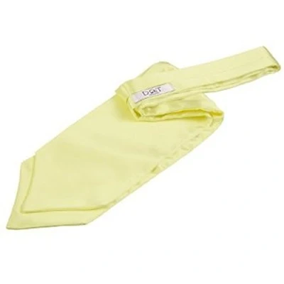 Image of DQT Plain Satin Wedding Self Tie Ascot Cravat for Men Pale Yellow