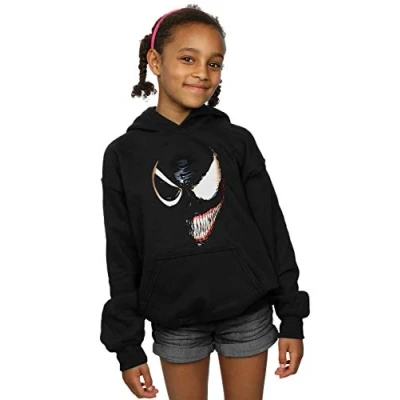 Image of Marvel Girls Venom Split Face Hoodie Black 12 13 Years