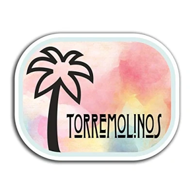 Image of 2 x 10cm Torremolinos Fun Vinyl Stickers Travel Sticker Laptop Luggage #23251 (10cm Wide)