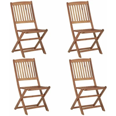Image of vidaXL Folding Outdoor Chairs 4 pcs Solid Acacia Wood