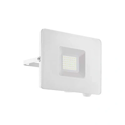 Image of EGLO Faedo 3 LED Outdoor Spotlight, 1 Bulb Light, Wall Spotlight Made of Aluminium, Colour: White, Glass: Clear, 30 Watt, IP65