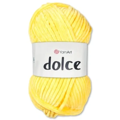 Image of Frida&#039;s Wollhaus YarnArt 100g Dolce Chenille Wool Yarn Knitting Crochet Amigurumi 64 Colours (761 Sun Yellow)