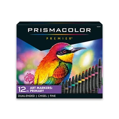Image of Prismacolor Premier Double Ended Art Markers, Fine and Chisel Tip, 12 Pack