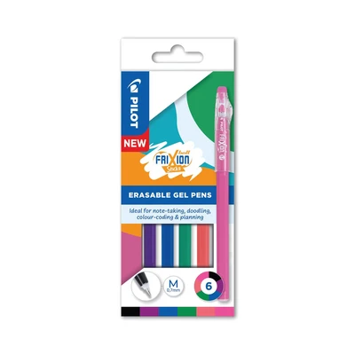 Image of Pilot FriXion Ball Stick Erasable Gel Pens Wallet Assorted (Pack 6)