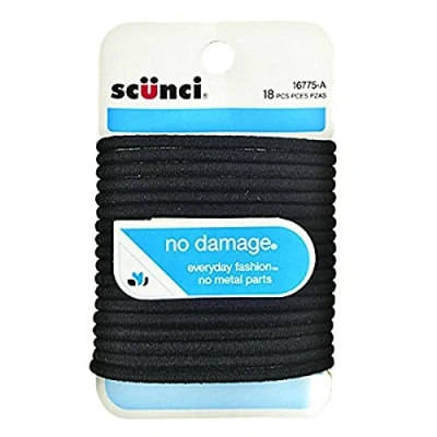 Image of No Damage Elastic Hair Bands, Black by Scunci