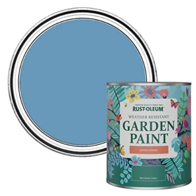 Image of Rust Oleum Blue Mould Resistant Garden Paint In Satin Finish Cornflower 750ml