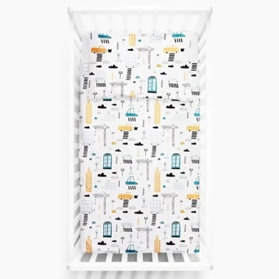 Image of 2 Piece Baby Kids Bedding Set 120x90 cm Duvet Cover &amp; Pillowcase for Toddler Cot (City)
