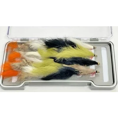 Image of Fly fishing Box Set 24 Barbless Zonker Boxed Lures Trout flies, Season Lure