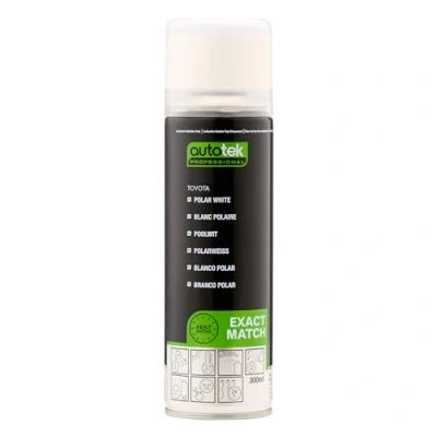 Image of Autotek Professional Exact Match Car Spray Paint, Toyota Polar White Aerosol Spray, 300 ml