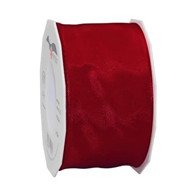Image of Präsent Lyon Wired Taffeta Ribbon Bordeaux 60 mm Width, 25 m Length