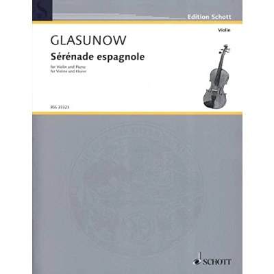 Image of Glazunov: Sérénade Espagnole (Violin &amp; Piano), Arranged by Fritz Kreisler, BSS33323