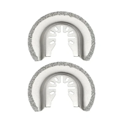 Image of VGOL 2Pcs 64mm Half Circle Diamond Saw Blade Replacement Part Quick Release Cutting Oscillating Multi Tool Blades Grit Grout Removal Compatible with Bosch Dewalt