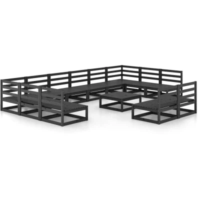 Image of vidaXL 13 Piece Garden Lounge Set Solid Pinewood