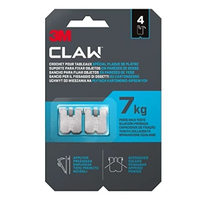 Image of 3M CLAW Plasterboard Hooks for 7 kg 3PH7 4WMR 4 Steel