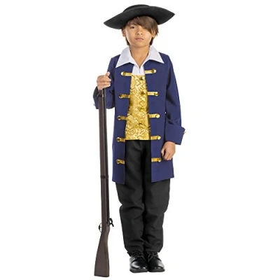 Image of Dress Up America Colonial Costume for Kids Revolutionary War Boys Beautiful Set Role Play