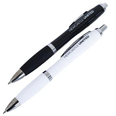Image of Newcastle United FC 2pk Click Pens, Retractable Ballpoint, Black/White, 14cm