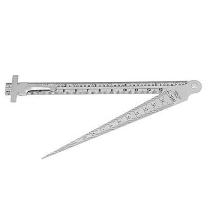 Image of Hilitand Feeler Gauge, Taper Gage, 0.1 15mm High Precision Stainless Steel Wedge Feeler, Hole Measuring Tool Ruler (0 15mm)