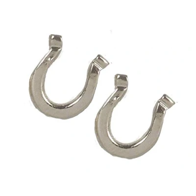 Image of Melody Jane Dolls House Silver Horseshoes Equestrian Wedding Horse Shoe Miniature Accessory