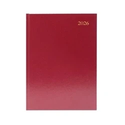 Image of 5 Star Desk Diary 2 Day Per Page A5 Burgundy 2026 KFA52BG26
