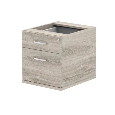 Image of Impulse 2 Drawer Fixed Pedestal Grey Oak