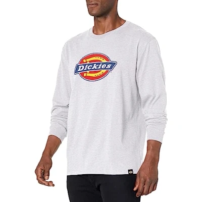 Image of Dickies Men&#039;s Long Sleeve Regular Fit Icon Graphic T Shirt, Ash Gray, L