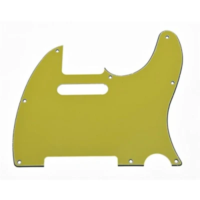 Image of KAISH 8 Hole Tele Style Guitar Pickguard TL Pick Guard Scratch Plate for Telecaster/Tele Yellow 3 Ply