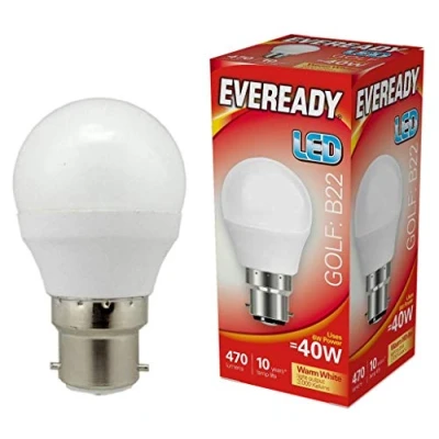 Image of Eveready LED Bulb Golf Opal B22 470lm Warm White