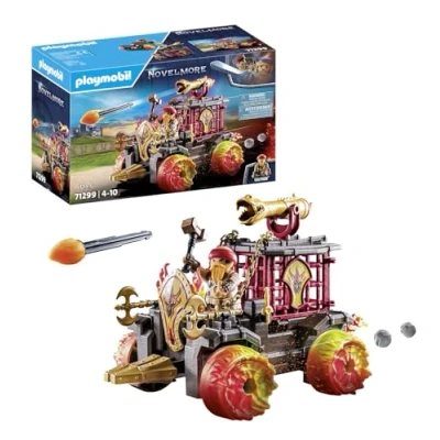 Image of Playmobil 71299 Novelmore Burnham Raider&#039;s Battering Ram, battle between Raider and Novelmore, medieval castle, knights toy, fun imaginative role play, playset suitable for children ages 4+