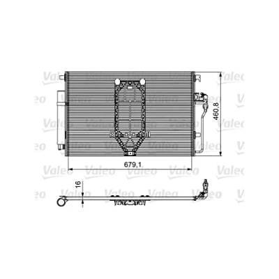 Image of 9065000554, A9065000554 Condenser VALEO 812502 with dryer Aluminium 460mm R134a MERCEDES BENZ: Sprinter 3.5 T Van, Van