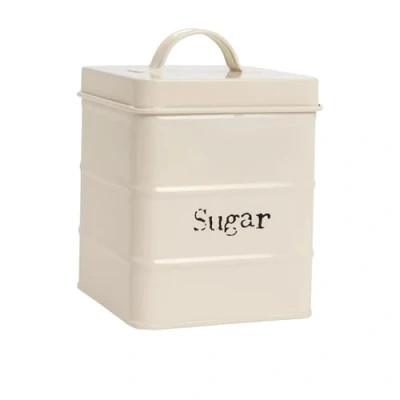 Image of Cream Vintage Metal Sugar Canister By Harbour Housewares
