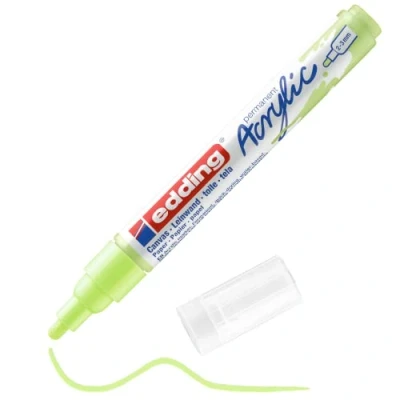Image of edding 5100 acrylic marker medium pastel green 1 waterproof paint round nib 2 3mm pen for drawing on canvas, art paper and wood markers pebbles