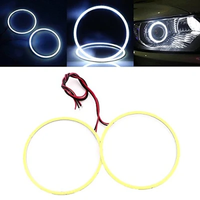 Image of Qasim 1 Pair 110MM Car LED Headlight COB Chip Halo Ring Angel Eyes Warning Lamps 12V DC