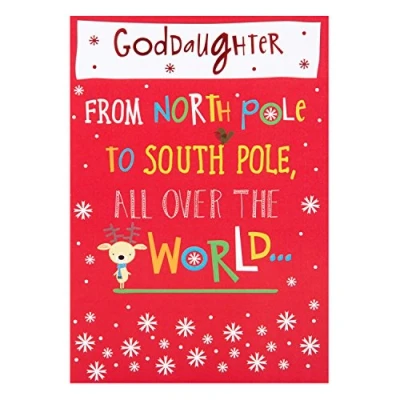 Image of Hallmark Goddaughter Christmas Card &#039;Lovable Girl&#039; Medium