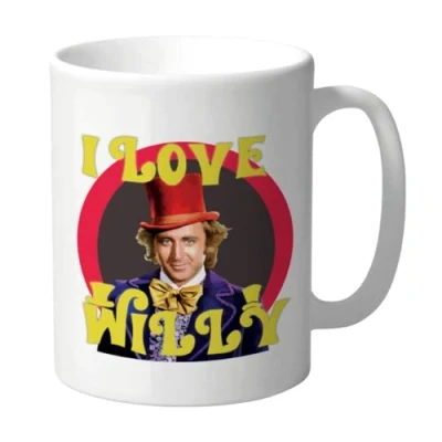 Image of Funny Mug I Love Willy Wonka Parody Movie Lover Fan Merch Novelty Gift for Him or Her Birthday Colleague, Friend, Family Office Humour Cup (CMUG44)