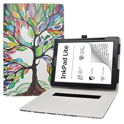 Image of LIFANG Compatible with Pocketbook InkPad Lite Case,Slim Folio Folding Stand PU Leather Cover for 9.7&quot; Tablet,Love tree