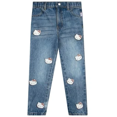 Image of Hello Kitty Trousers Girls Jeans Cute Denim for Kids Blue 12 13 Years