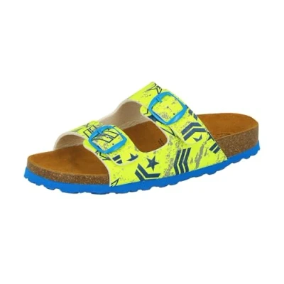 Image of Lico Bioline Top Mules, Yellow (Neongelb/Blue Neongelb/Blue), 1.5 UK Child