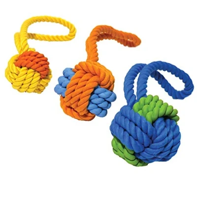 Image of Rosewood Rubber And Rope Ball Tug Toy For Dogs, 11 Inch