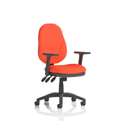 Image of Eclipse Plus XL Lever Task Operator Chair Bespoke with Height Adjustable Arms In Tabasco Orange