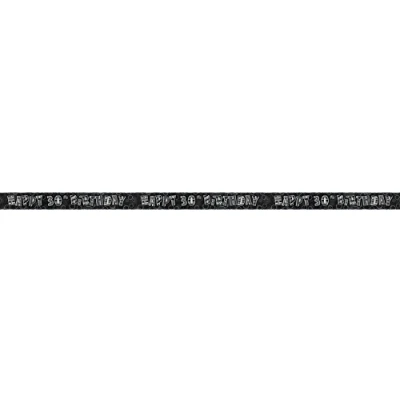 Image of Unique Party 90134 12ft Foil Glitz Black 30th Birthday Banner
