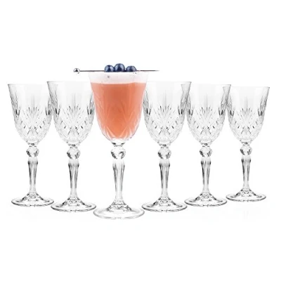 Image of RCR Crystal Melodia Wine Glasses Set of 12 210ml Drinking Glasses, Tasting Set, Luxion Glassware, Luxury Goblets, Dishwasher Safe, Ideal for Entertaining/Special Occasions